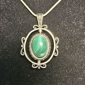 Natural Malachite Pendant  with complementary Necklace